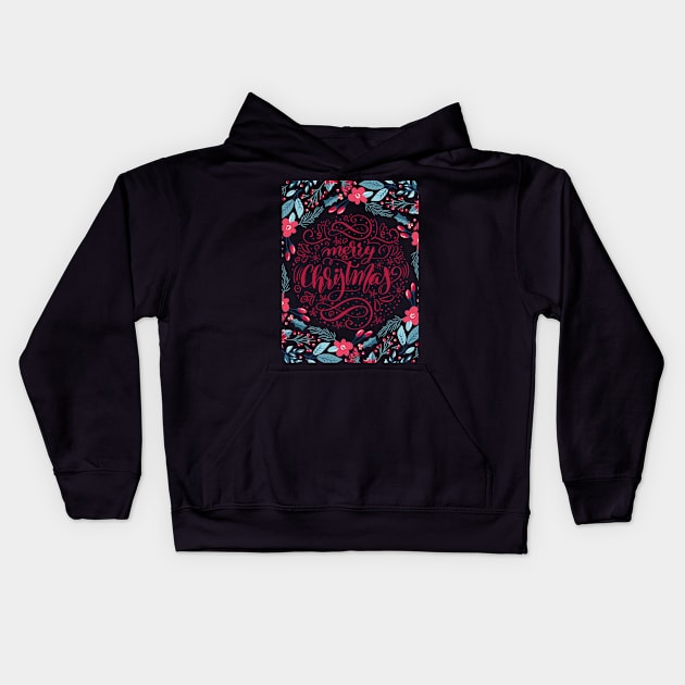 Merry Christmas Kids Hoodie by Diannas